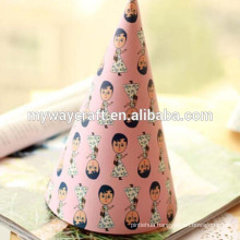 DIY paper party hat interesting girl printed paper happy birthday party hat